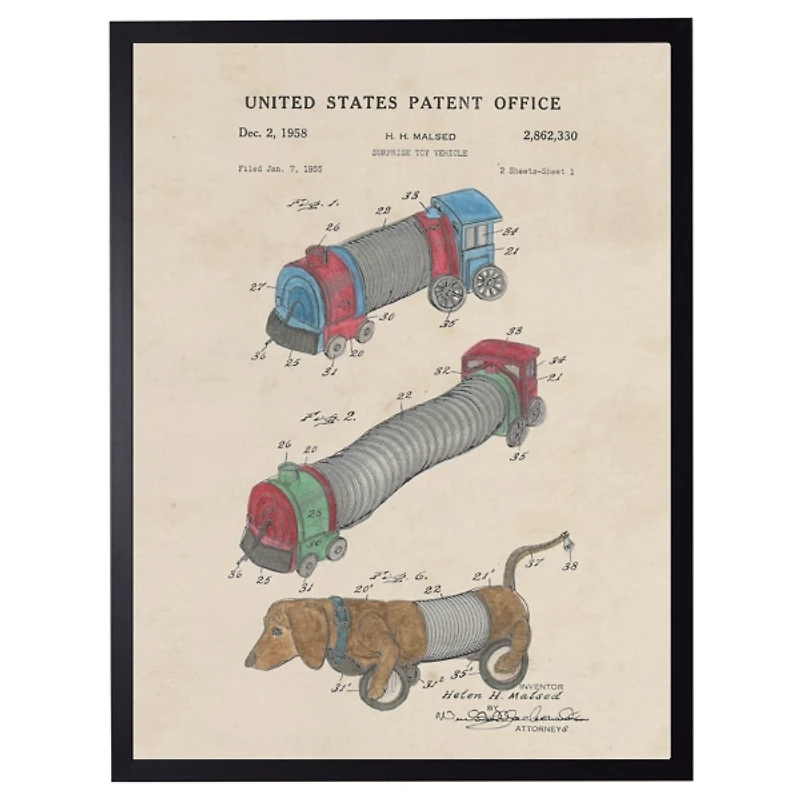 Slinky Toys Patent Kids Framed Art Print