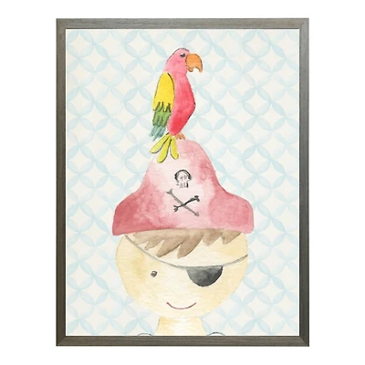 Watercolor Pirate Kids Framed Art Print