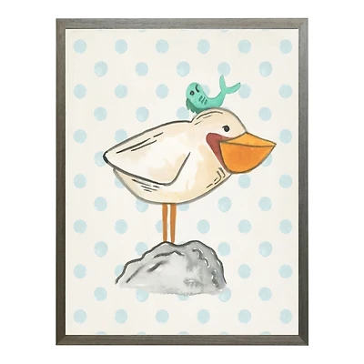 Watercolor Seabird & Fish Kids Framed Art Print