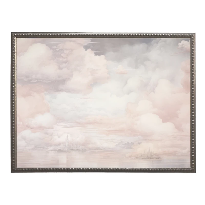 Pink Soft Clouds Kids Framed Art Print