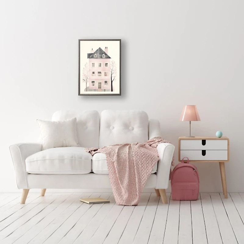 Pink House Kids Framed Art Print