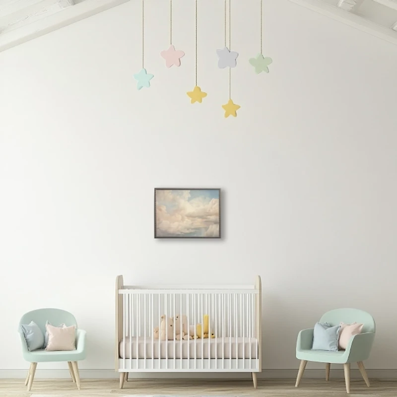 Ivory Soft Clouds Kids Framed Art Print