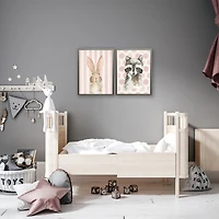 Bunny on Pink Stripes Kids Framed Art Print