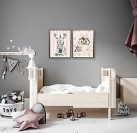 Zebra on Pink Stripes Kids Framed Art Print