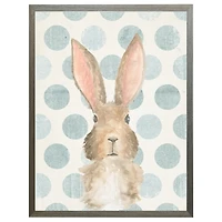 Bunny on Polka Dots Kids Framed Art Print
