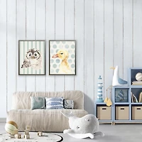 Duck on Blue Polka Dots Kids Framed Art Print