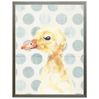 Duck on Blue Polka Dots Kids Framed Art Print