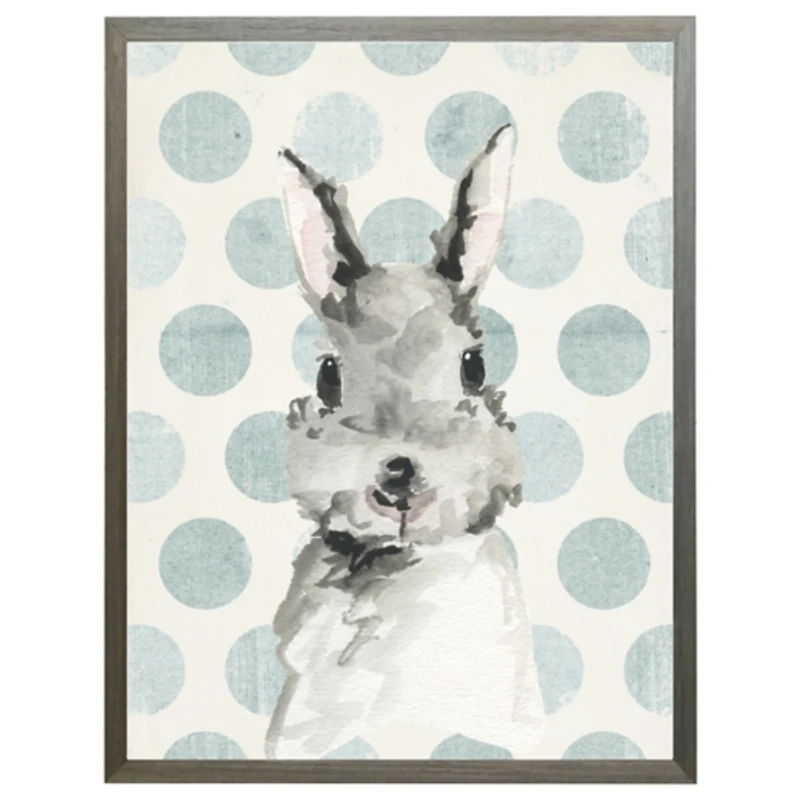 Polka Dots Bunny Kids Framed Art Print