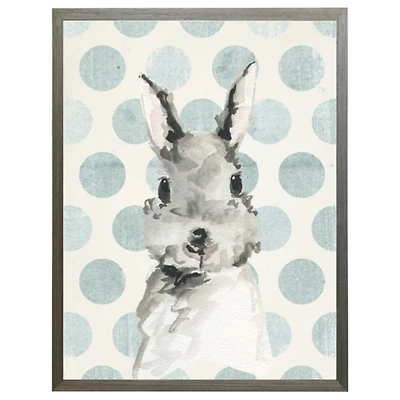 Polka Dots Bunny Kids Framed Art Print