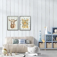 Goat on Blue Stripes Kids Framed Art Print