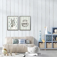 Hedgehog on Stripes Kids Framed Art Print