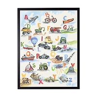 ABC Planes, Trains, & Cars Kids Framed Art Print