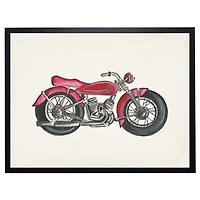 Red Motorcycle Kids Framed Art Print