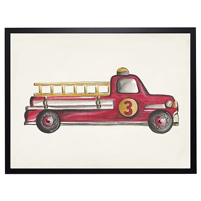 Firetruck Kids Framed Art Print