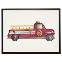 Firetruck Kids Framed Art Print