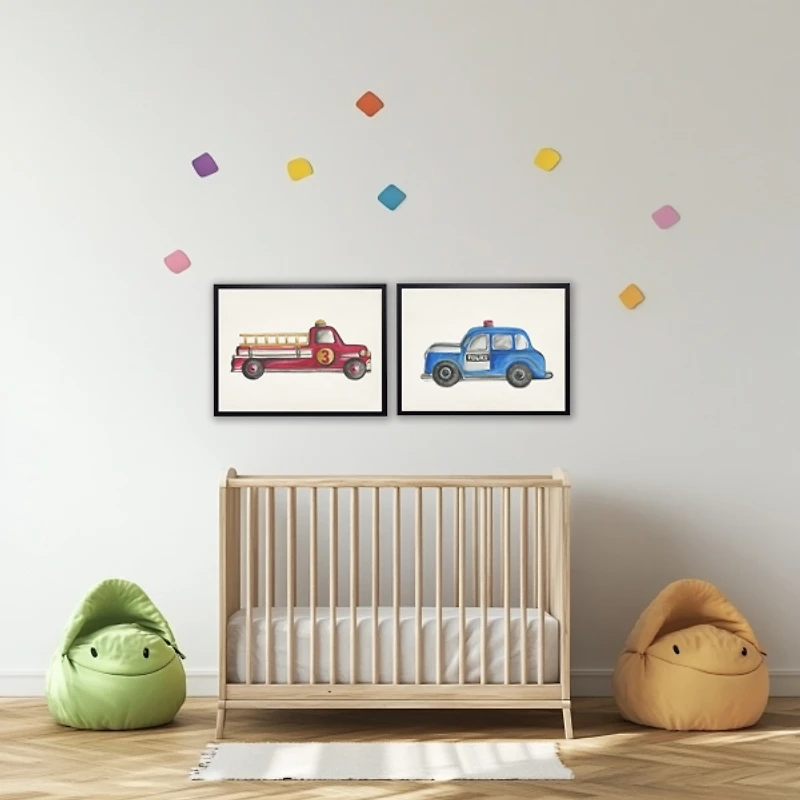 Police Car Kids Framed Art Print