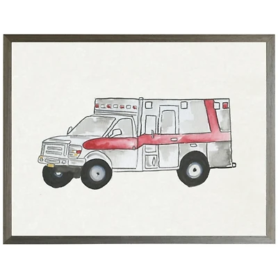 White Ambulance Kids Framed Art Print