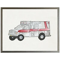 White Ambulance Kids Framed Art Print