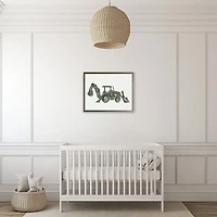 Green Bulldozer Framed Art Print
