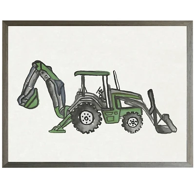 Green Bulldozer Framed Art Print