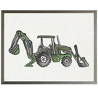 Green Bulldozer Framed Art Print