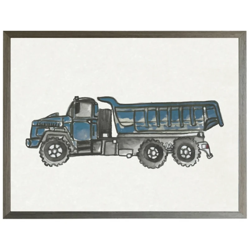 Blue Dumptruck Framed Art Print