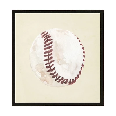 Antique Watercolor Baseball Framed Art Print
