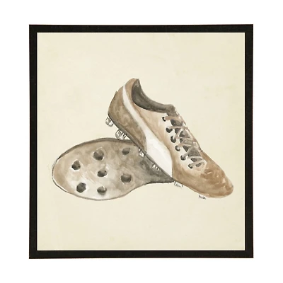 Antique Watercolor Cleats Framed Art Print