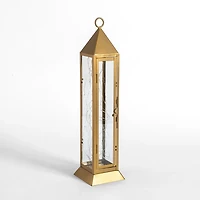 Pre-Lit Gold Metal Twinkle Lights Lantern, 18 in.