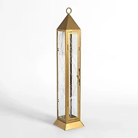 Pre-Lit Gold Metal Twinkle Lights Lantern, 22 in.