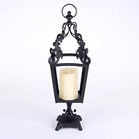 Black Metal Ornate Lantern, 24 in.