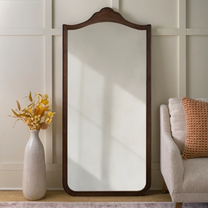 Brown Wood Lucy Arched Leaner Mirror