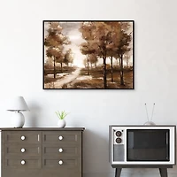 Fall Park Framed Canvas Art Print