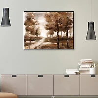 Fall Park Framed Canvas Art Print