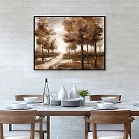 Fall Park Framed Canvas Art Print