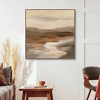 Cinnamon Riverbank Framed Canvas Art Print