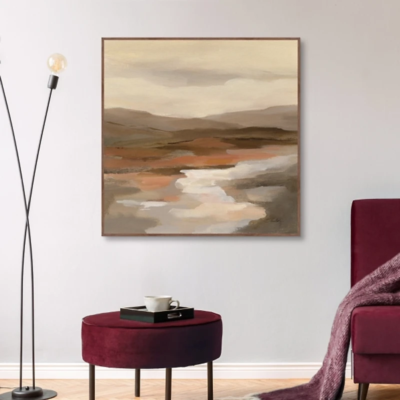 Cinnamon Riverbank Framed Canvas Art Print