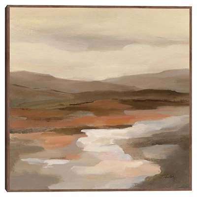 Cinnamon Riverbank Framed Canvas Art Print