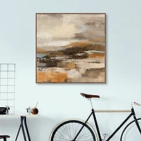 Cinnamon Shore Abstract Framed Canvas Art Print
