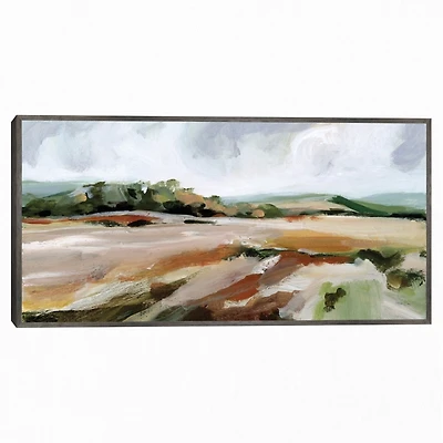 Taupe Toned Landscape Framed Canvas Art Print