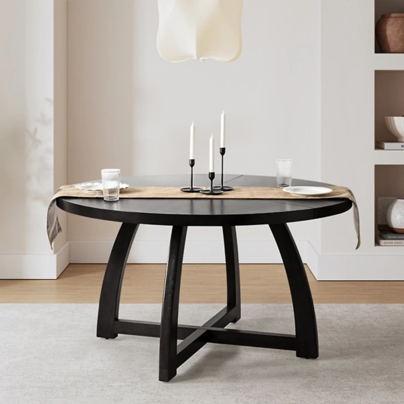Mid-Century Modern Black Dining Table