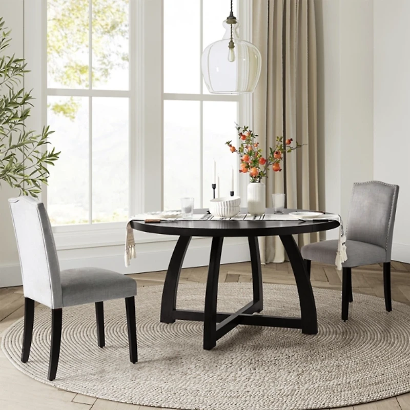 Mid-Century Modern Black Dining Table