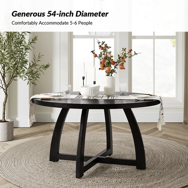 Mid-Century Modern Black Dining Table