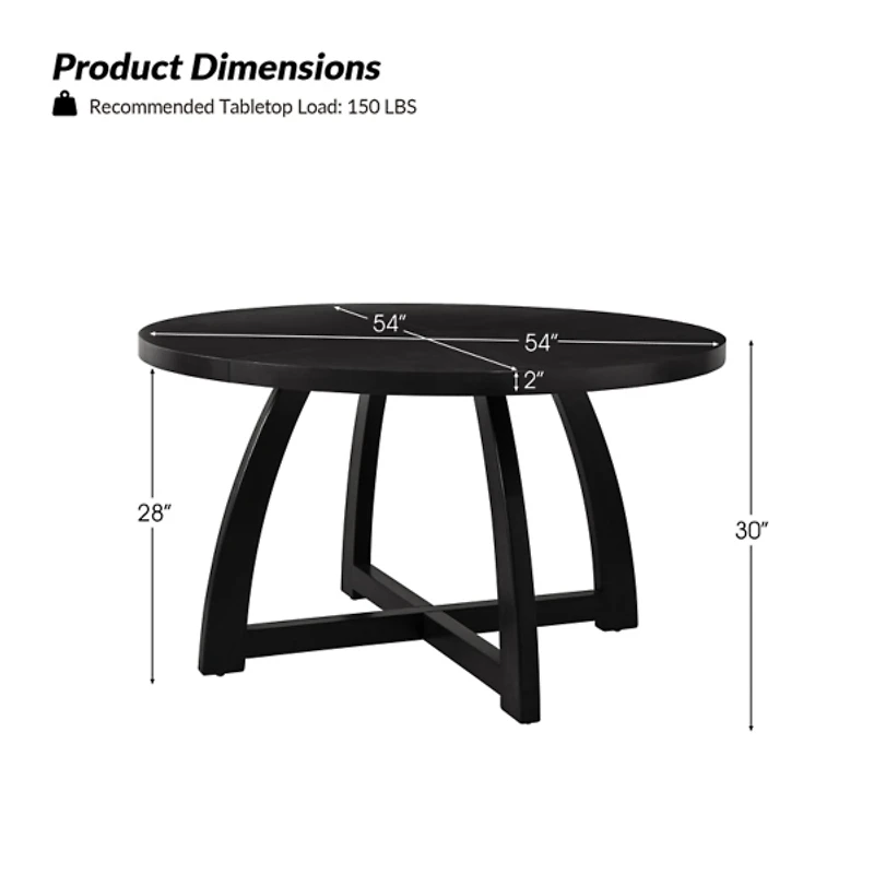 Mid-Century Modern Black Dining Table