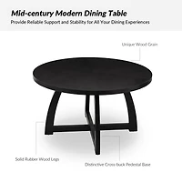 Mid-Century Modern Black Dining Table