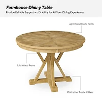 Natural Farmhouse Dining Table