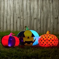 Orange LED Inflatable Halloween Pumpkins, Set of 3