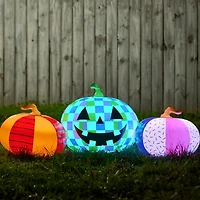 Pink LED Inflatable Halloween Pumpkins, Set of 3