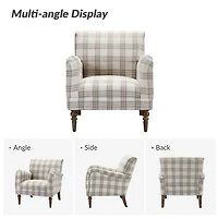 Tan Plaid Accent Chair
