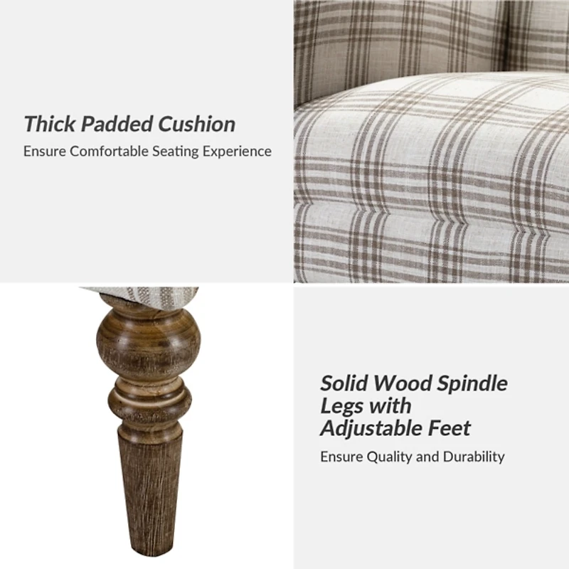 Tan Plaid Accent Chair